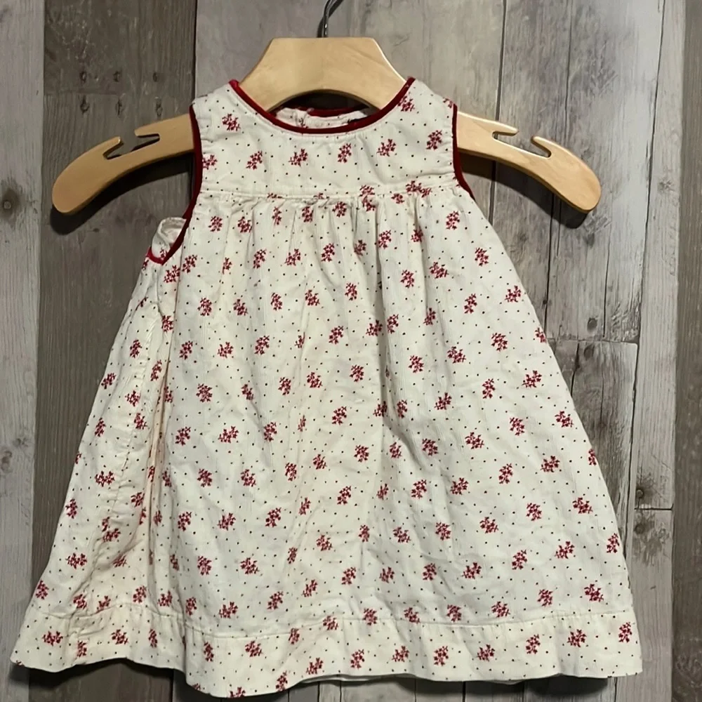Ralph Lauren Cream & Red Corduroy Holiday Dress